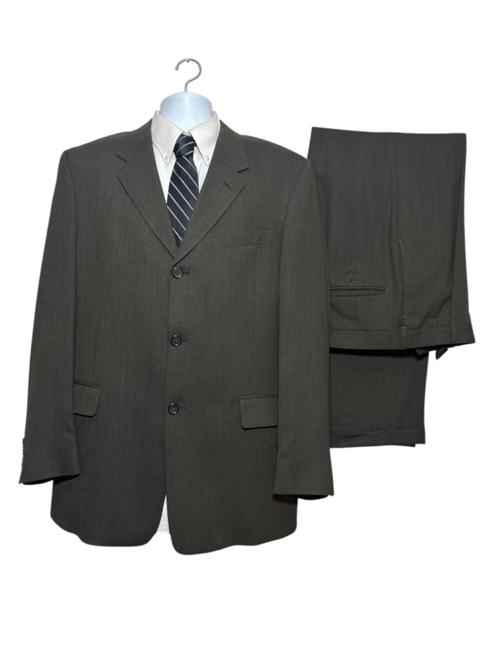 Kenneth Cole Olive Green Men's 3-Button Suit Jacket & Trousers